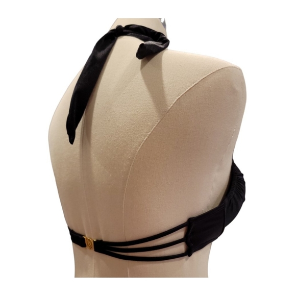 NWOT Victoria's Secret Classic Bombshell Bikini Top 32C Black Gold - Picture 3 of 4